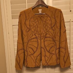 Elegant Embroidered Tan Jacket